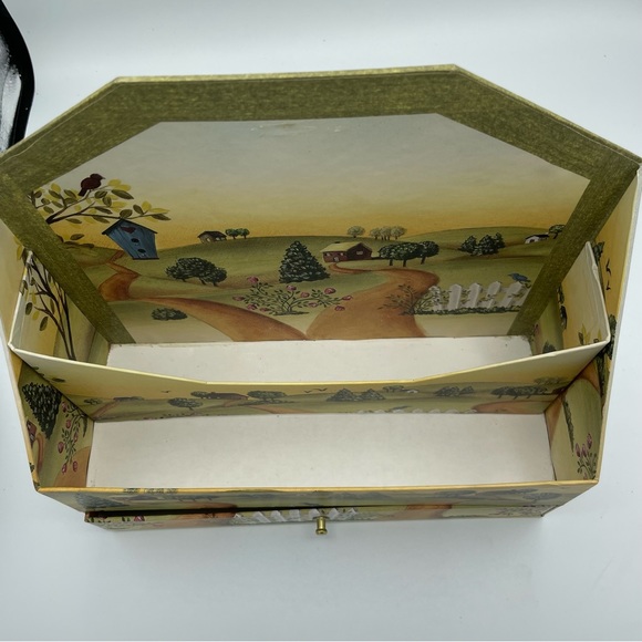 Vintage New Seasons Mail Sorter 2-Slot with Drawer Country Lane Organizer Caddy - Picture 9 of 12